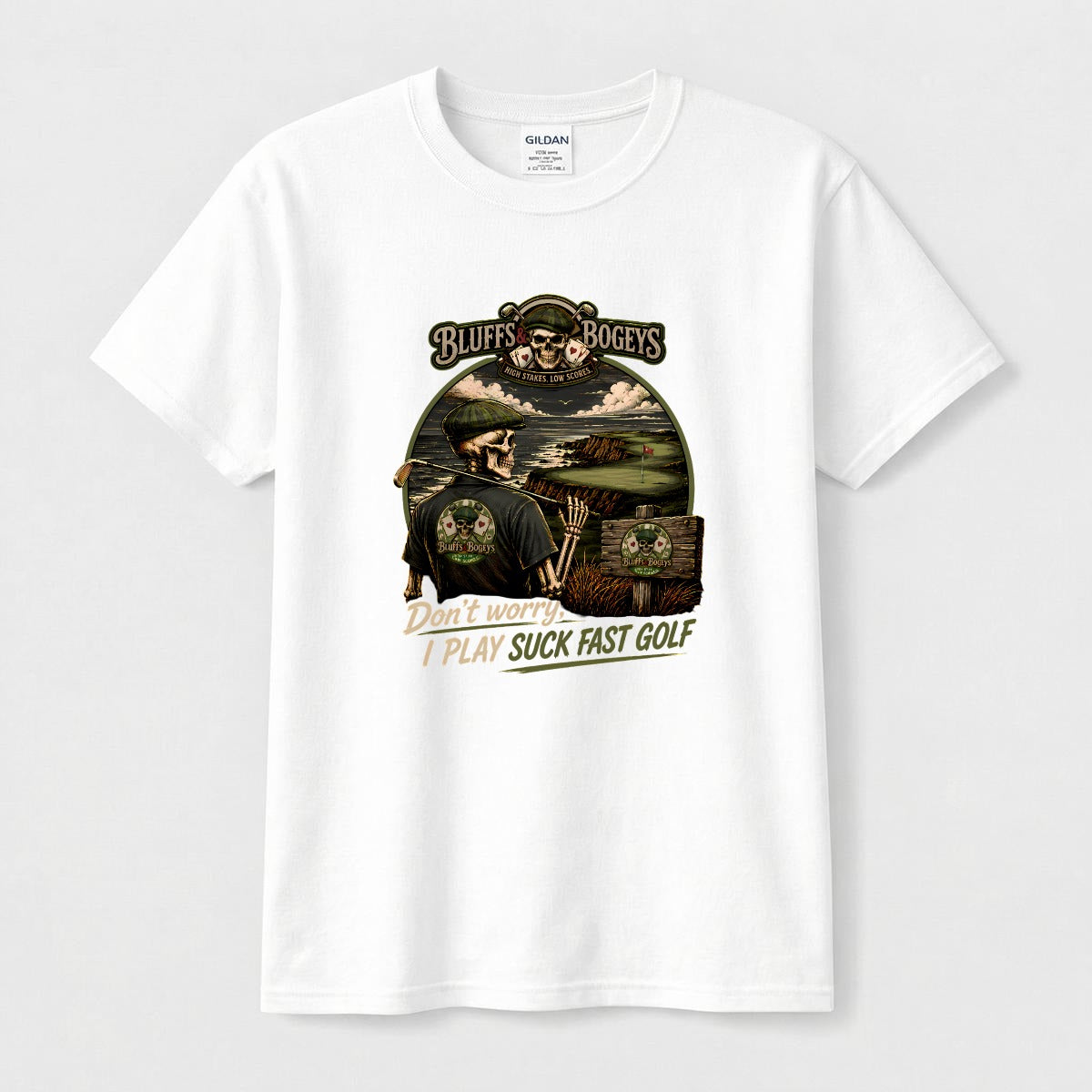 Don't Worry, I Play Suck Fast Golf™ Tee - Front