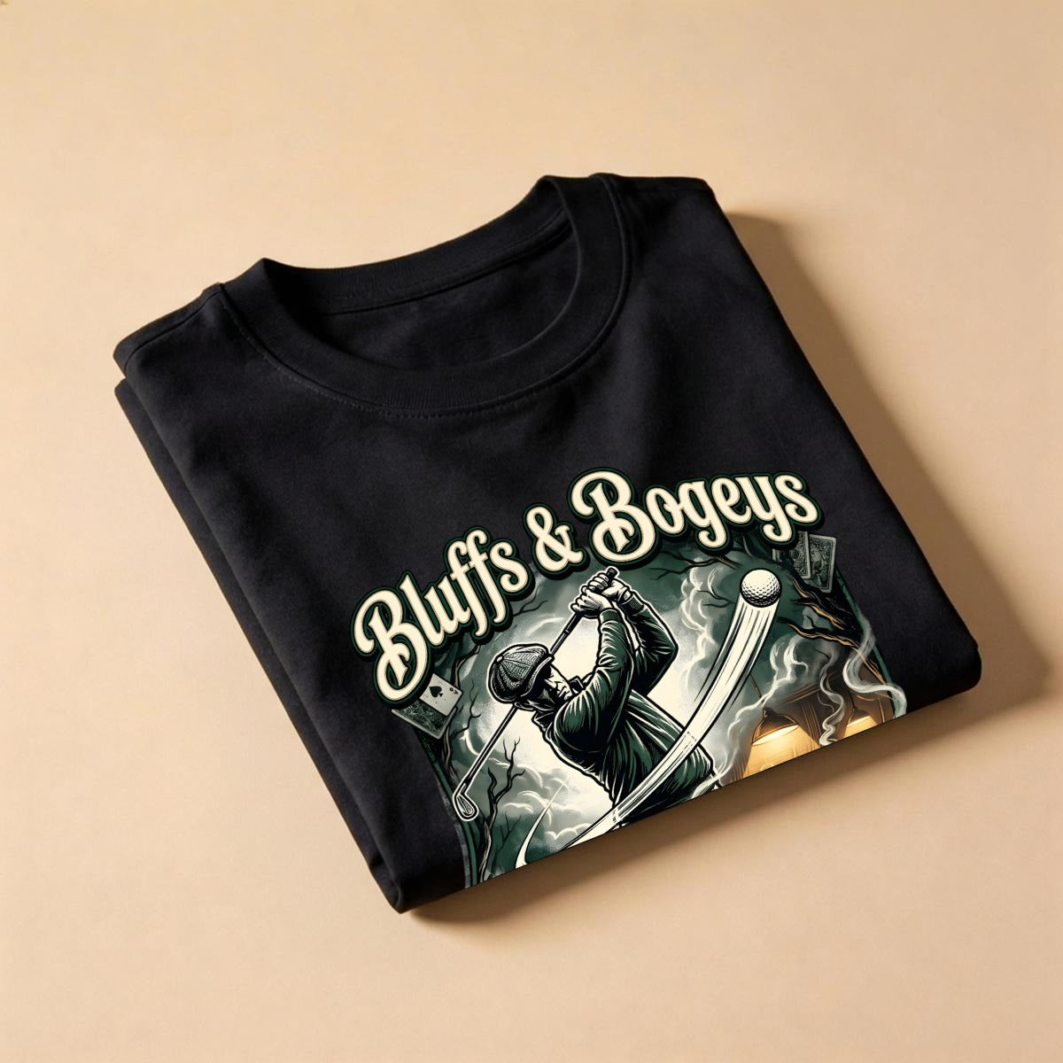 Bluffs & Bogeys “Slicing Shots, Bluffing Pots” Graphic Tee - Front