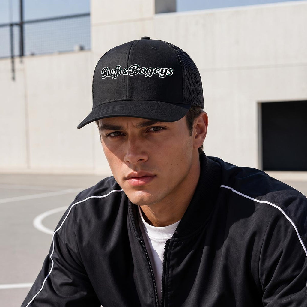 Bluffs & Bogeys Curved Mesh Cap ~ Black