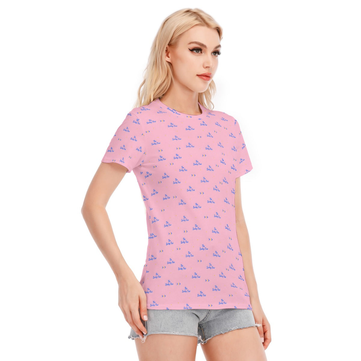 The Lucky Few Women's Round Neck T-Shirt - Pink | 190GSM Cotton