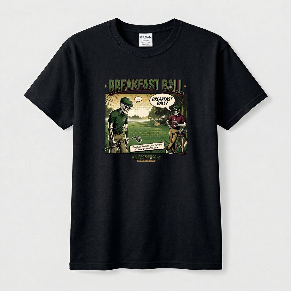 Breakfast Ball™ Tee Front – Bluffs & Bogeys