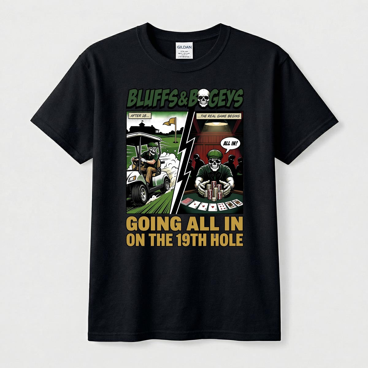 Bluffs & Bogeys “Going All In on the 19th Hole - Comic" Front