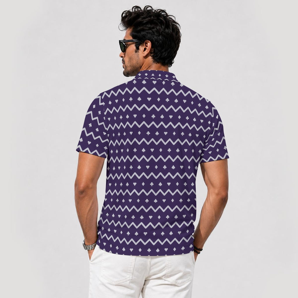 The Zigzag – Purple Performance Golf Polo V4