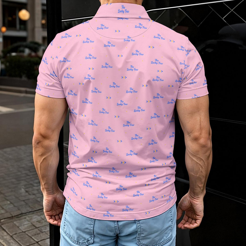 Bluffs & Bogeys Men's ~ Lucky Few V2 Pink Men's Polo