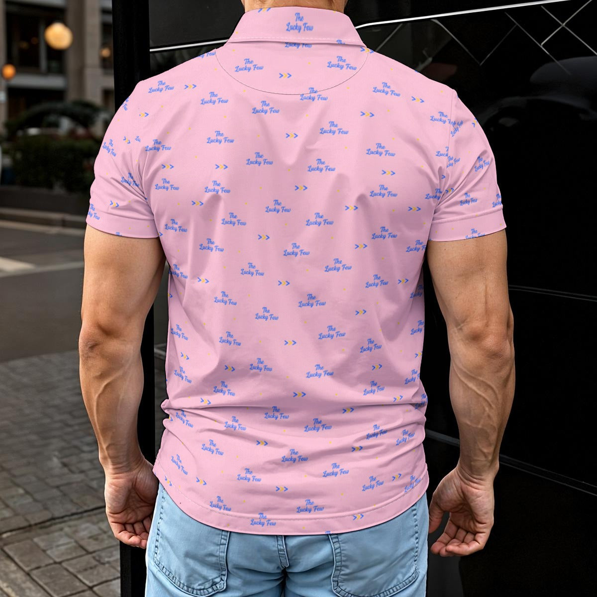 Bluffs & Bogeys Men's ~ Lucky Few V2 Pink Men's Polo