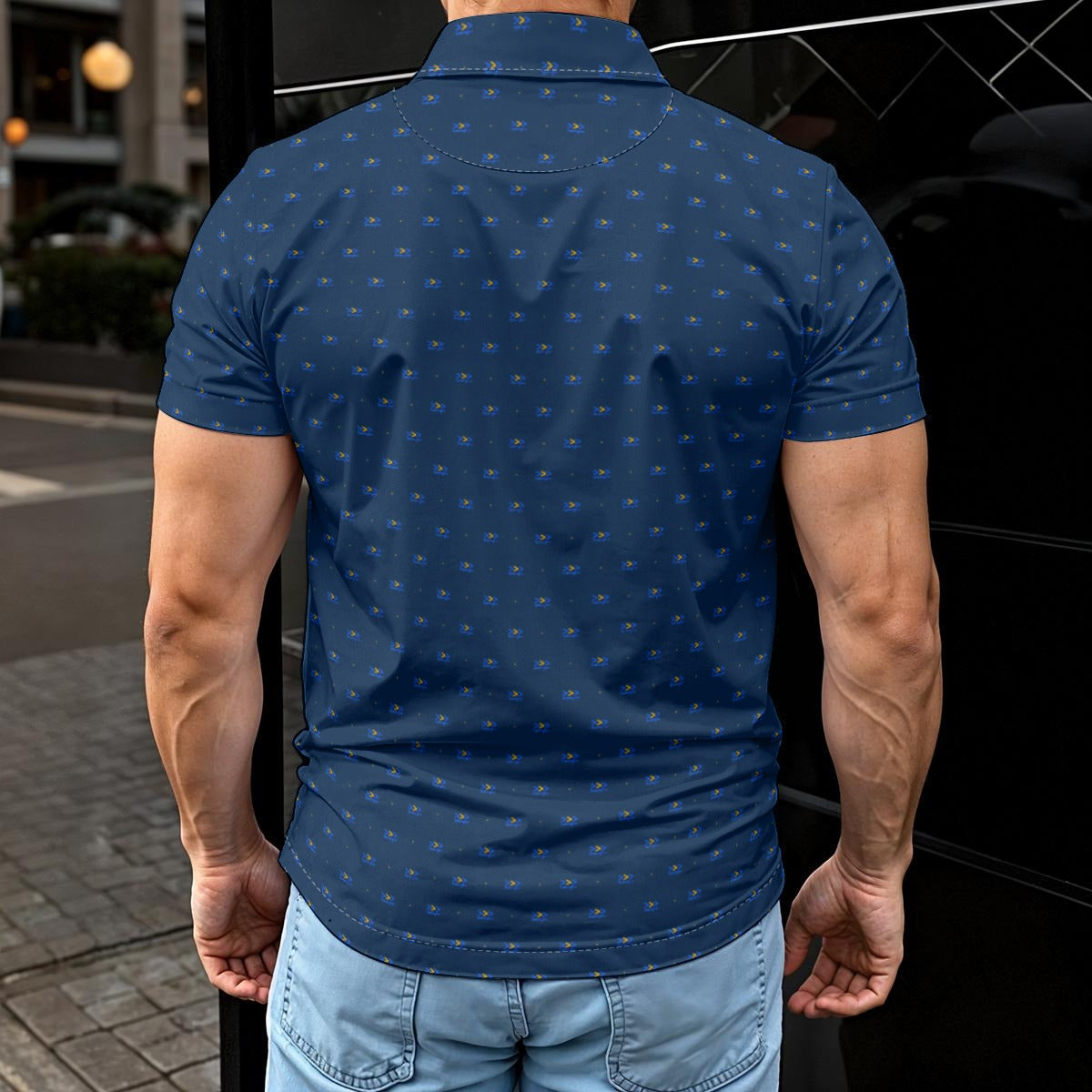 Bluffs & Bogeys Men's ~ Lucky Few Blue Men's Polo