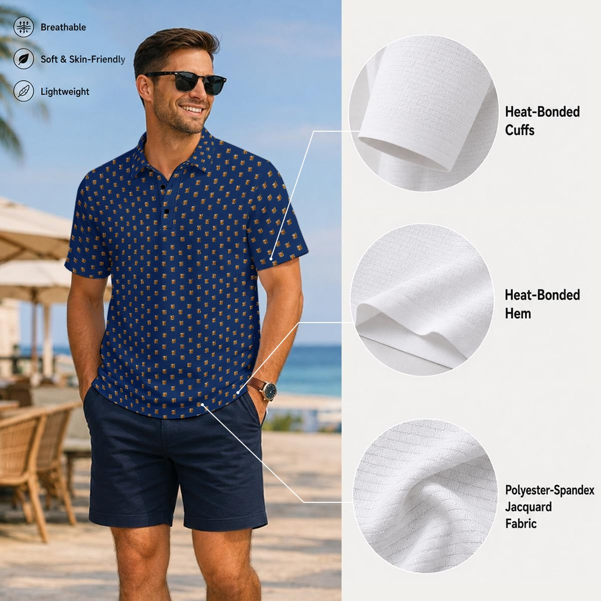 OLD FASHIONED GOLF POLO V4 Dark Blue