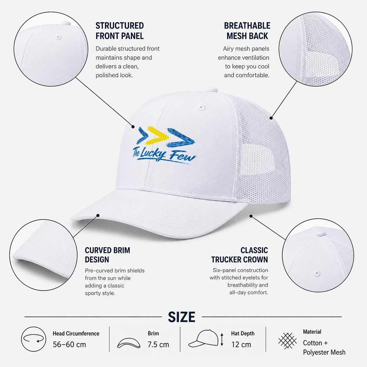 Embroidery Curved Mesh Cap For Golf