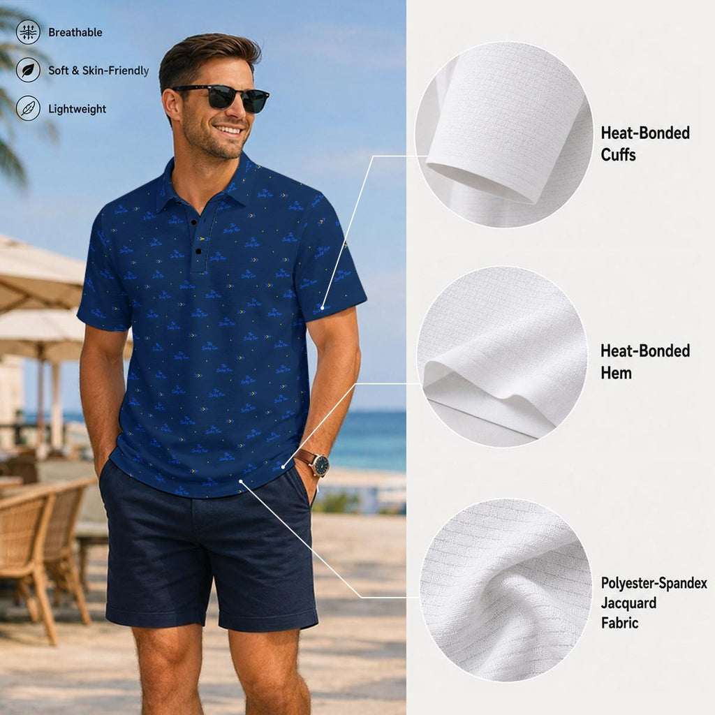 Bluffs & Bogeys Men's ~ Lucky Few Blue Men's Polo V4