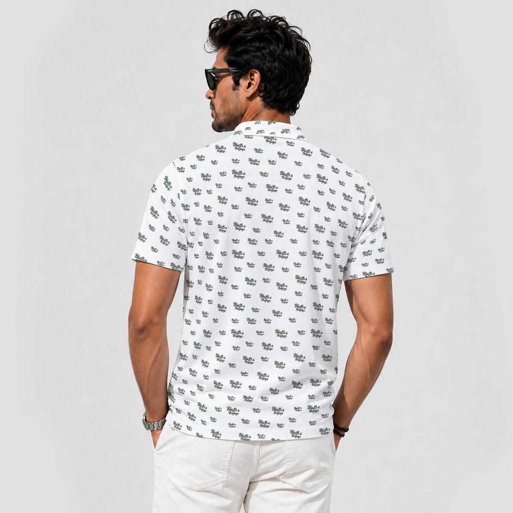 The Signature Bluffs & Bogeys Performance Polo White V4