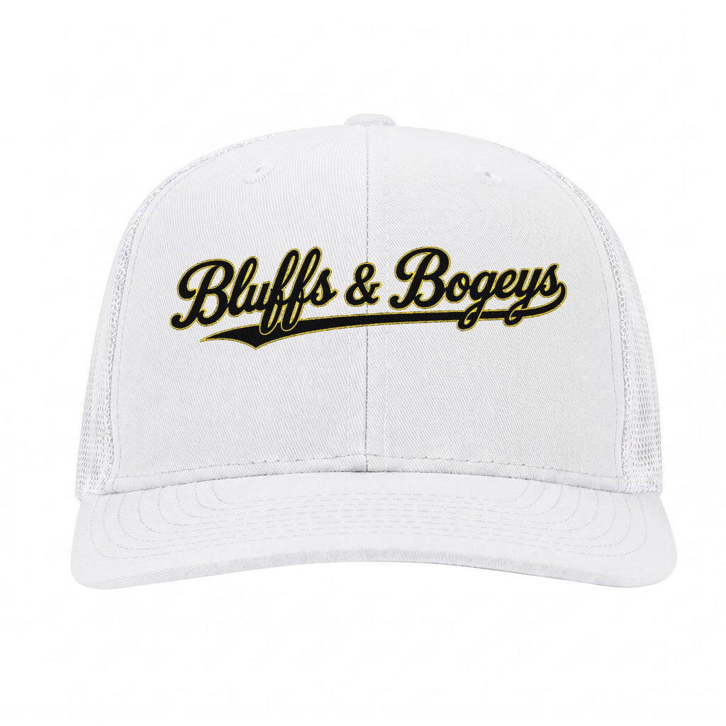 Bluffs & Bogeys Curved Mesh Cap ~ White