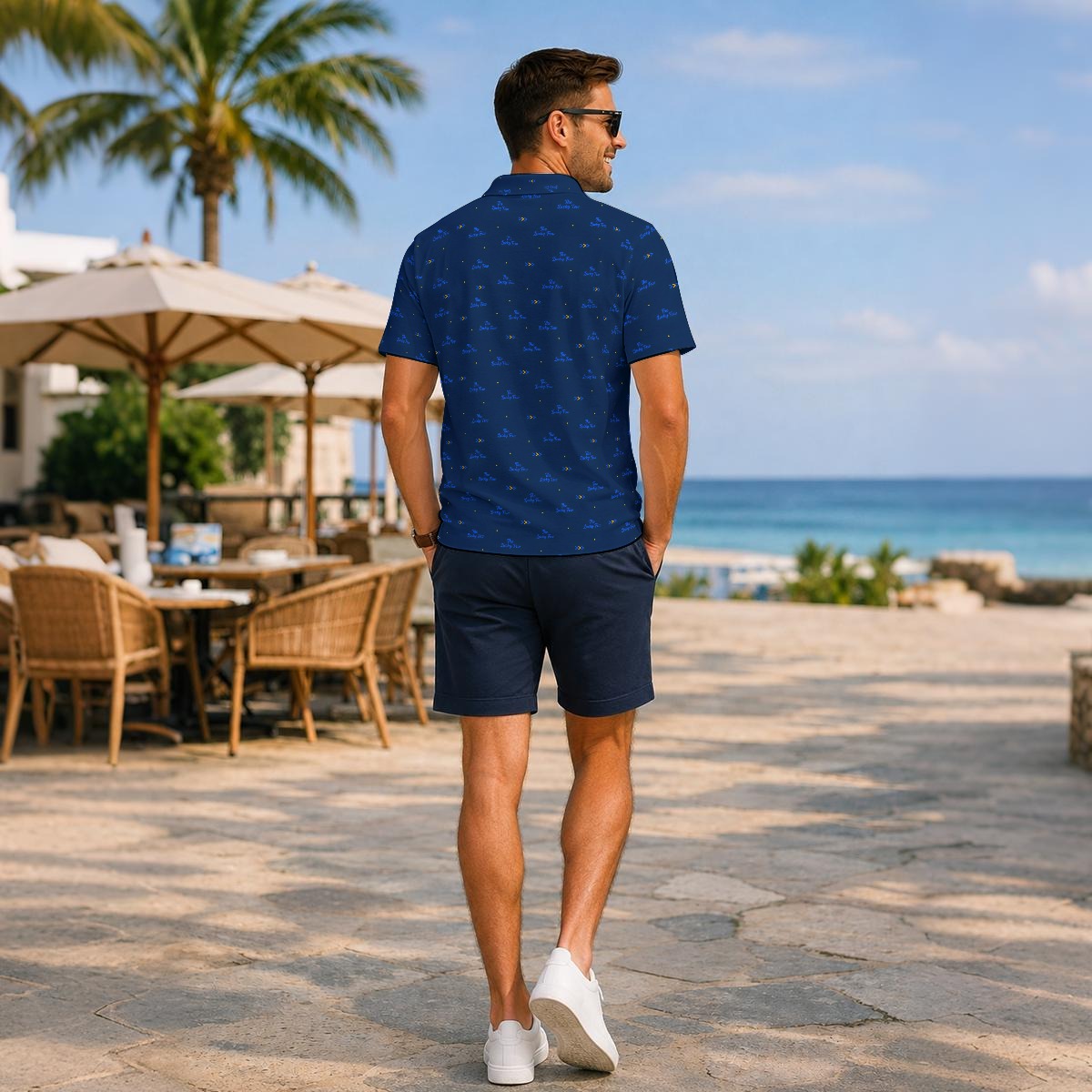 Bluffs & Bogeys Men's ~ Lucky Few Blue Men's Polo V4