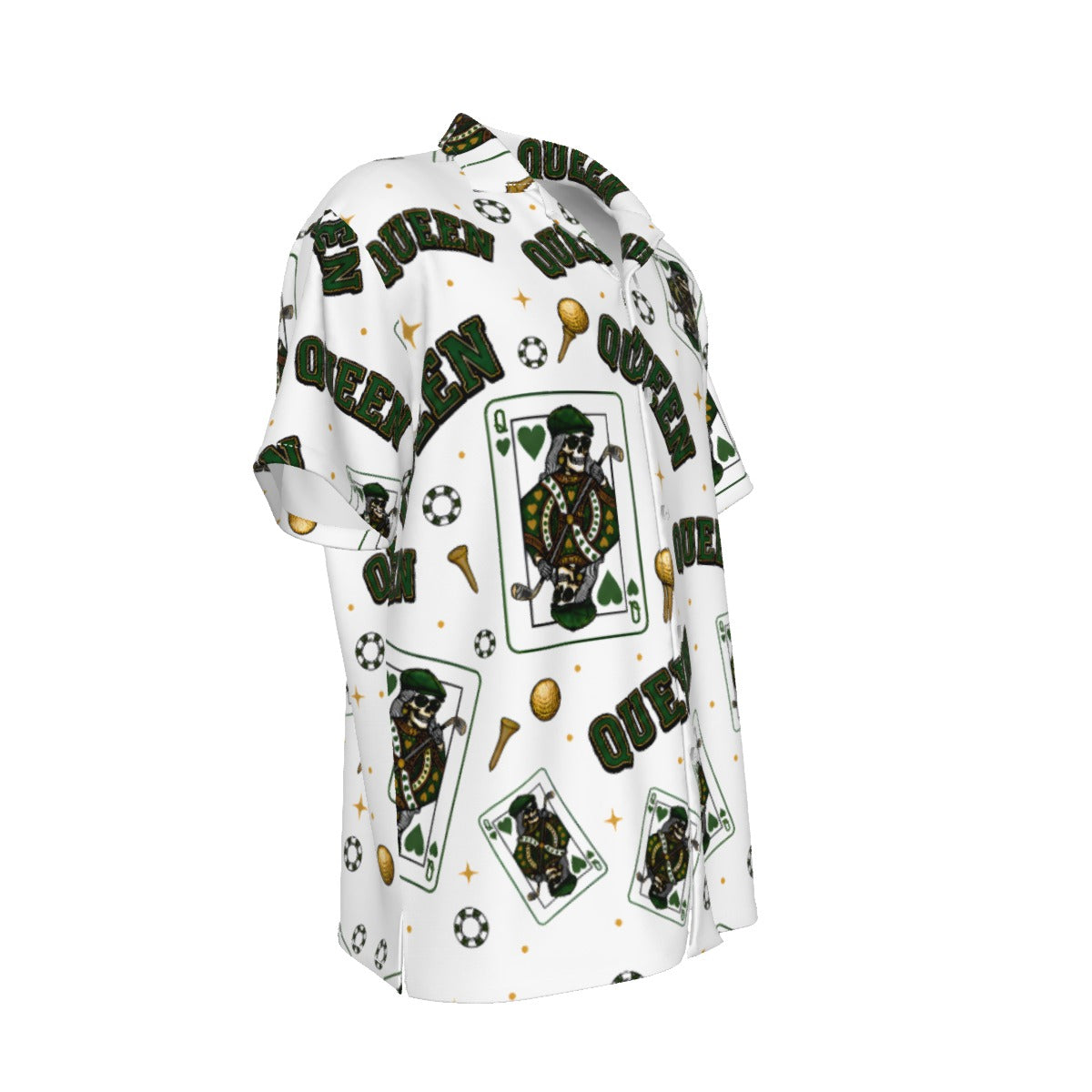 The Queen Button-Up White/Green– Bluffs & Bogeys
