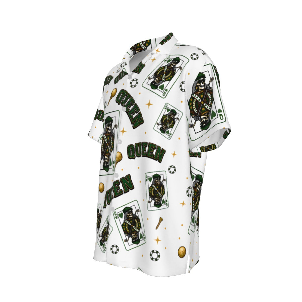 The Queen Button-Up White/Green– Bluffs & Bogeys