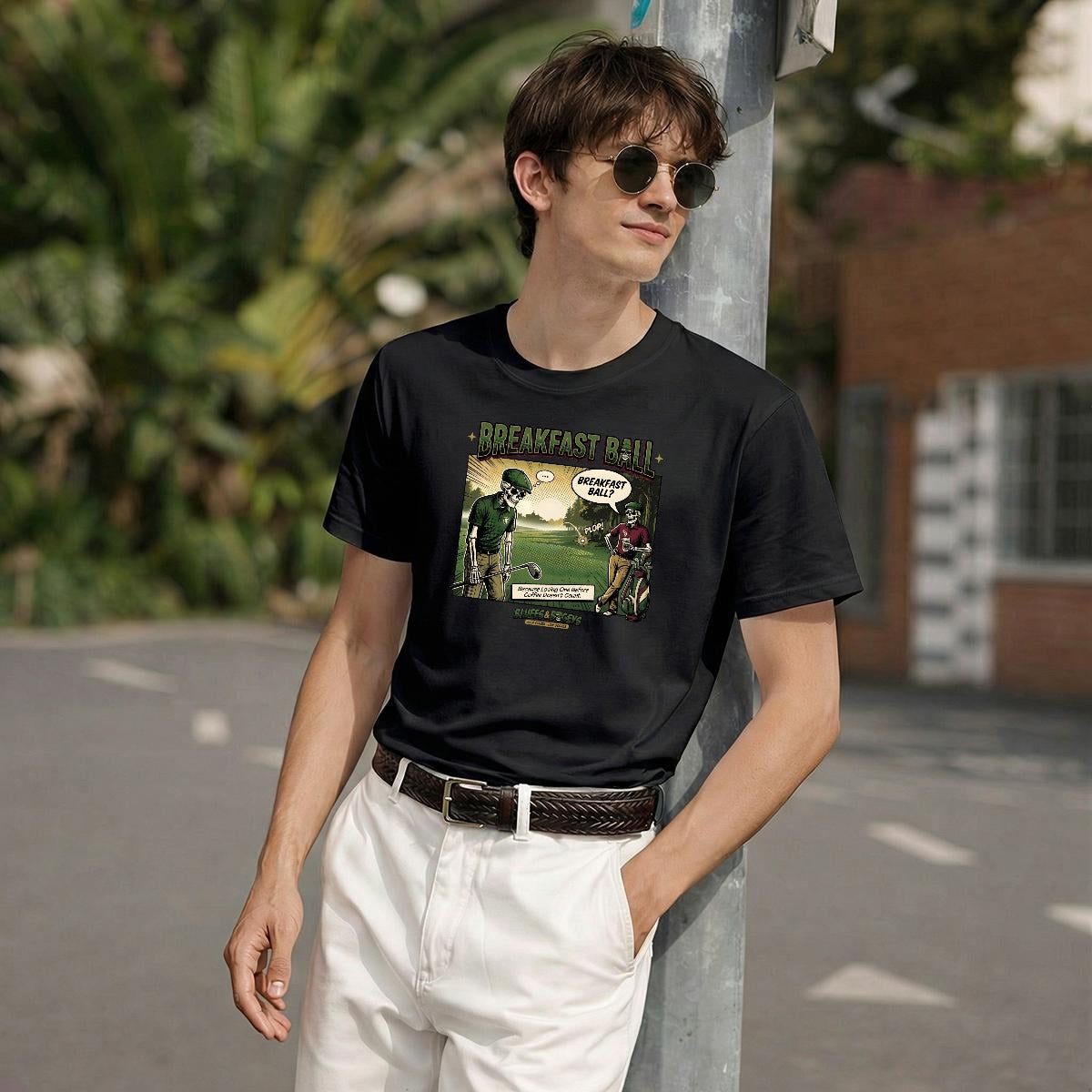 Breakfast Ball™ Tee Front – Bluffs & Bogeys