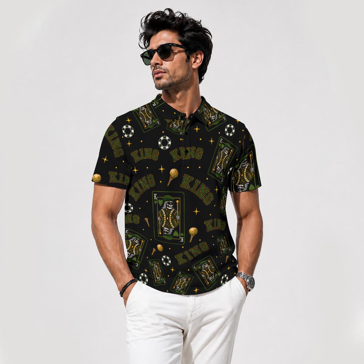 The King Performance Polo Black/Green V4 – Bluffs & Bogeys