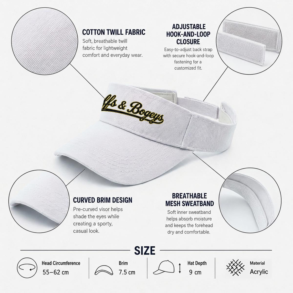 Bluffs & Bogeys Performance Golf Visor