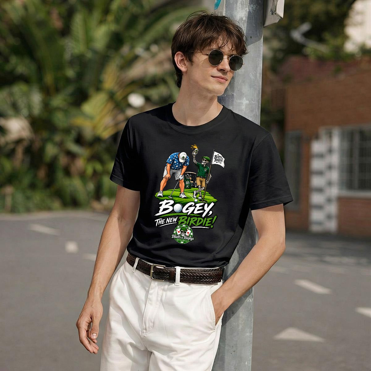 Bluffs & Bogeys “Bogey, The New Birdie!” Tee Front Print