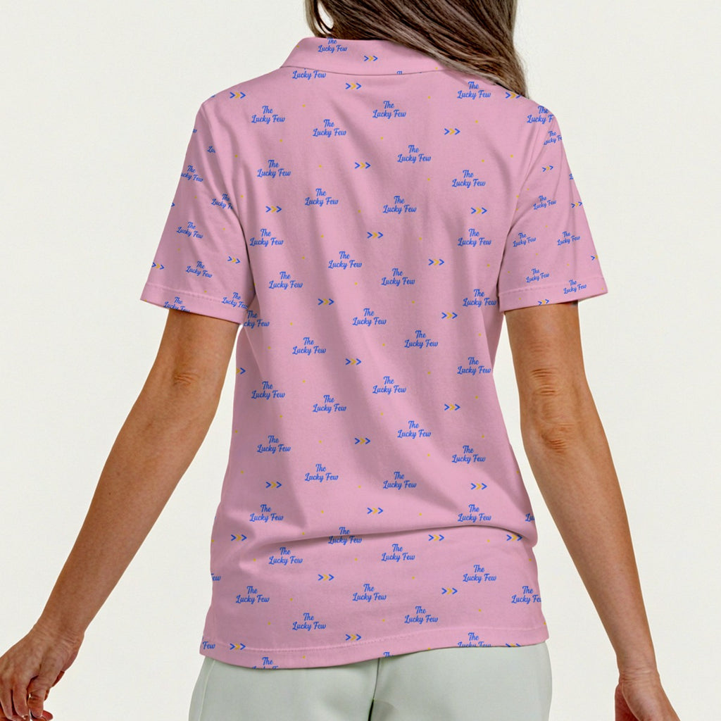 Bluffs & Bogeys Women’s ~ Lucky Few V2 Pink Women’s Zip Polo