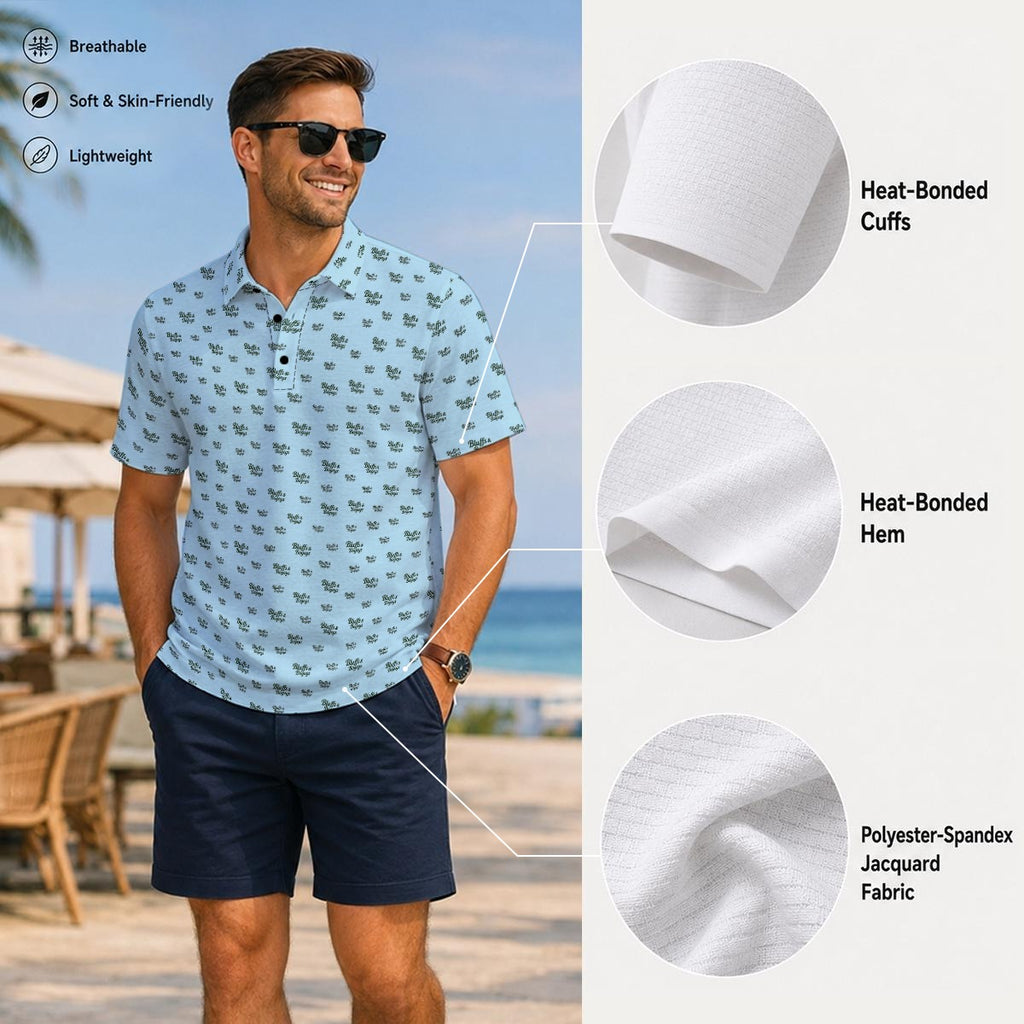 The Signature Bluffs & Bogeys Performance Polo Light Blue V4