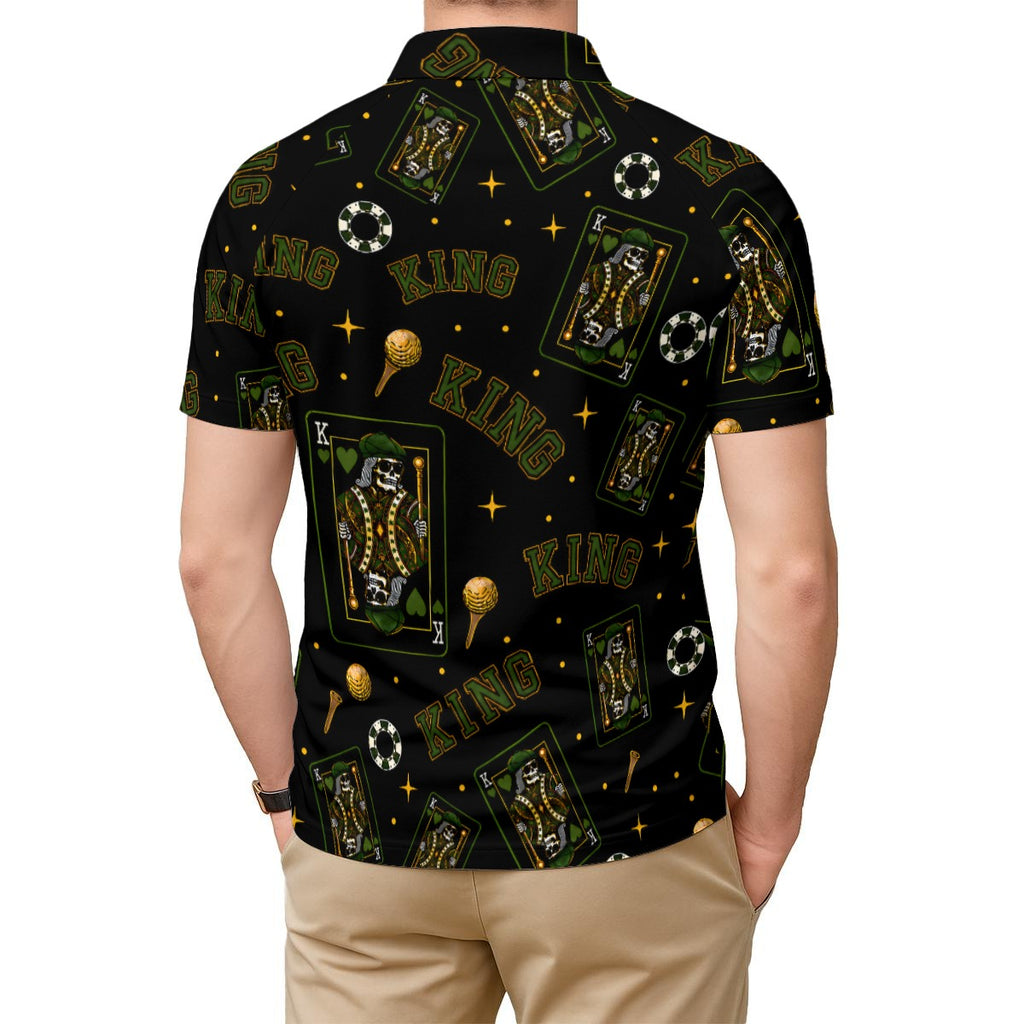 The King Performance Polo Black/Green v3 – Bluffs & Bogeys