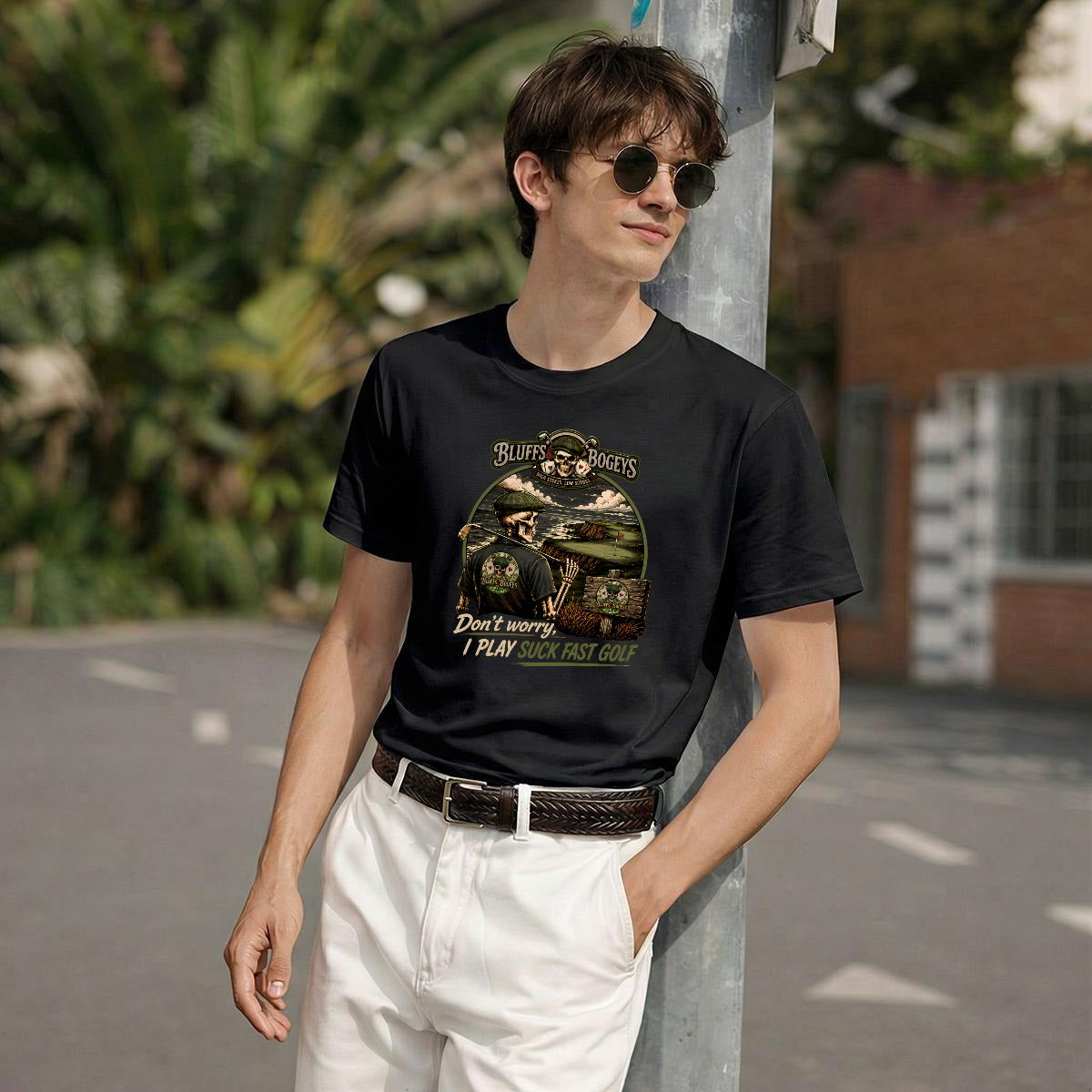 Don't Worry, I Play Suck Fast Golf™ Tee - Front