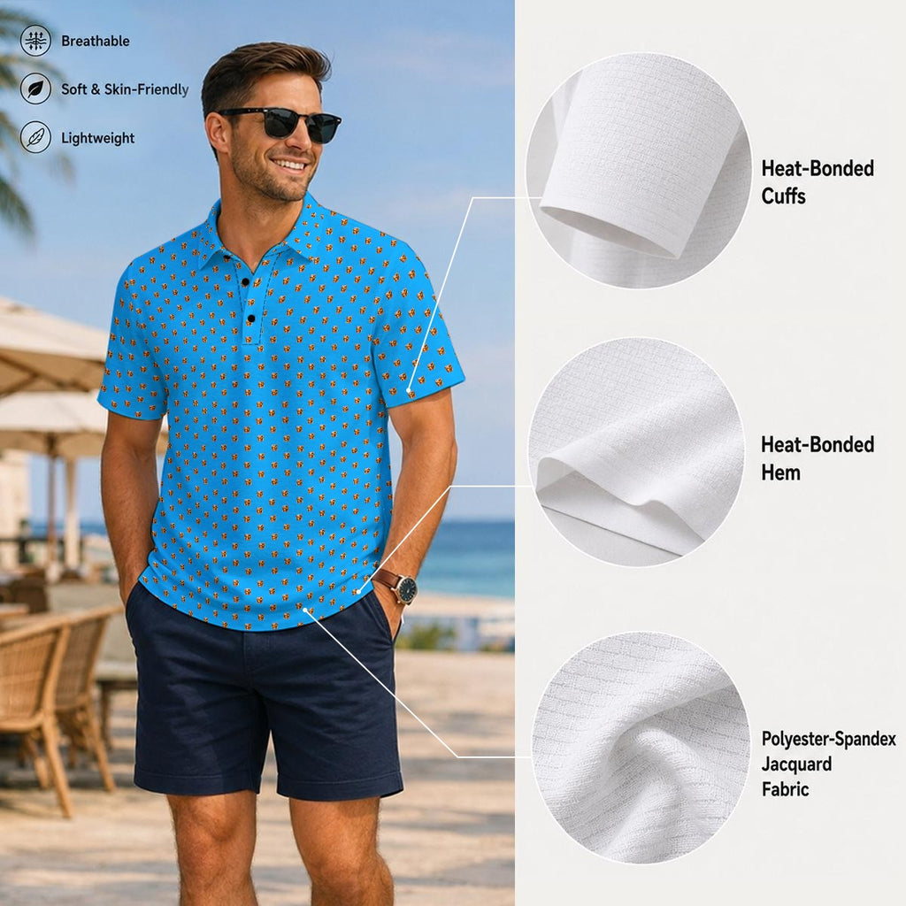 OLD FASHIONED GOLF POLO V4 Light Blue