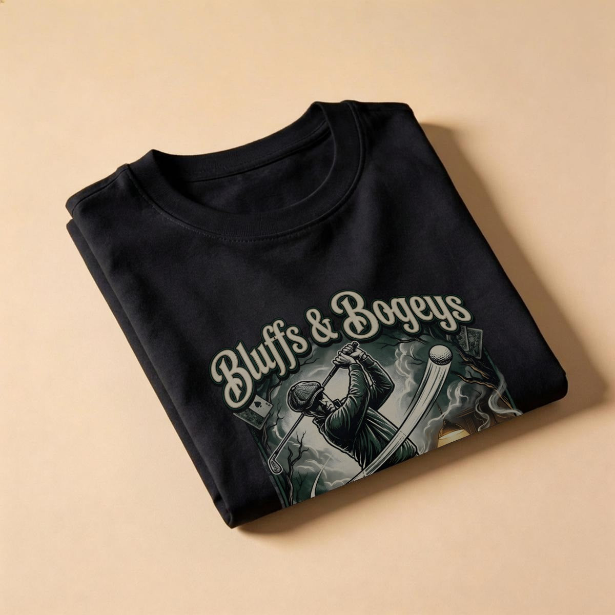 Bluffs & Bogeys “Slicing Shots, Bluffing Pots” Graphic Tee - Front