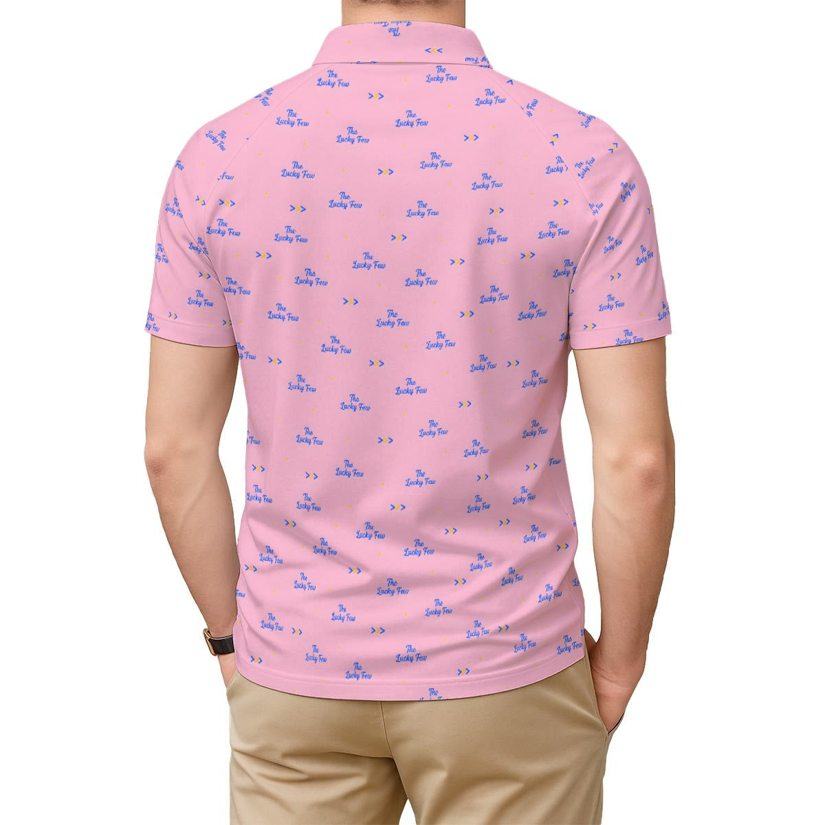 Bluffs & Bogeys Men's ~ Lucky Few Pink Men's Polo v3