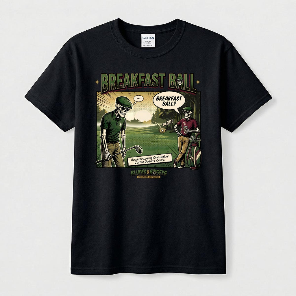 Breakfast Ball™ Tee Front – Bluffs & Bogeys