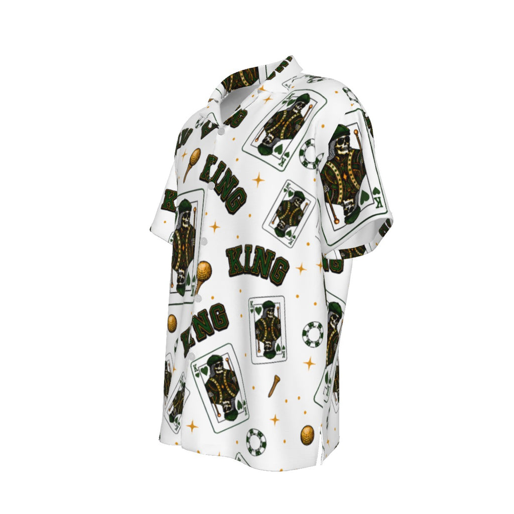 The King Button-Up White/Green – Bluffs & Bogeys