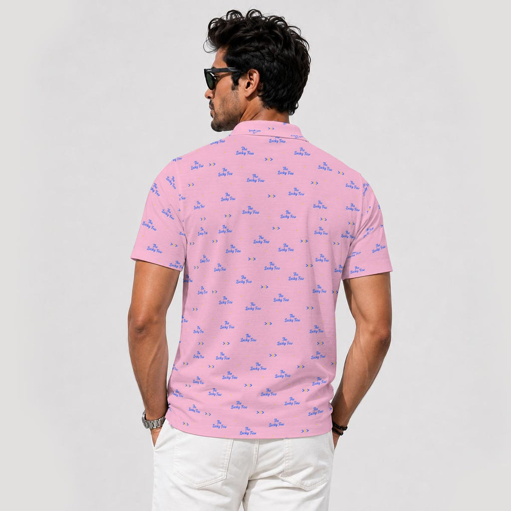 Bluffs & Bogeys Men's ~ Lucky Few Pink Men's Polo V4