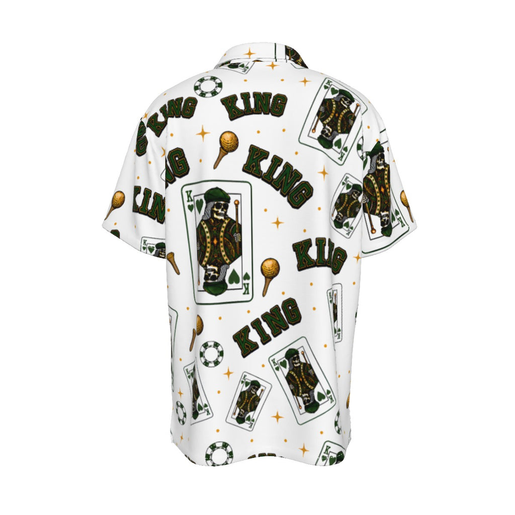 The King Button-Up White/Green – Bluffs & Bogeys