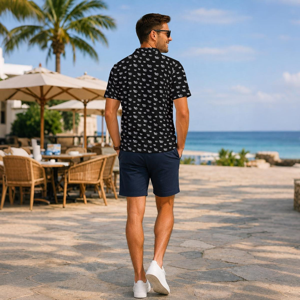 The Signature Bluffs & Bogeys Performance Polo Black V4
