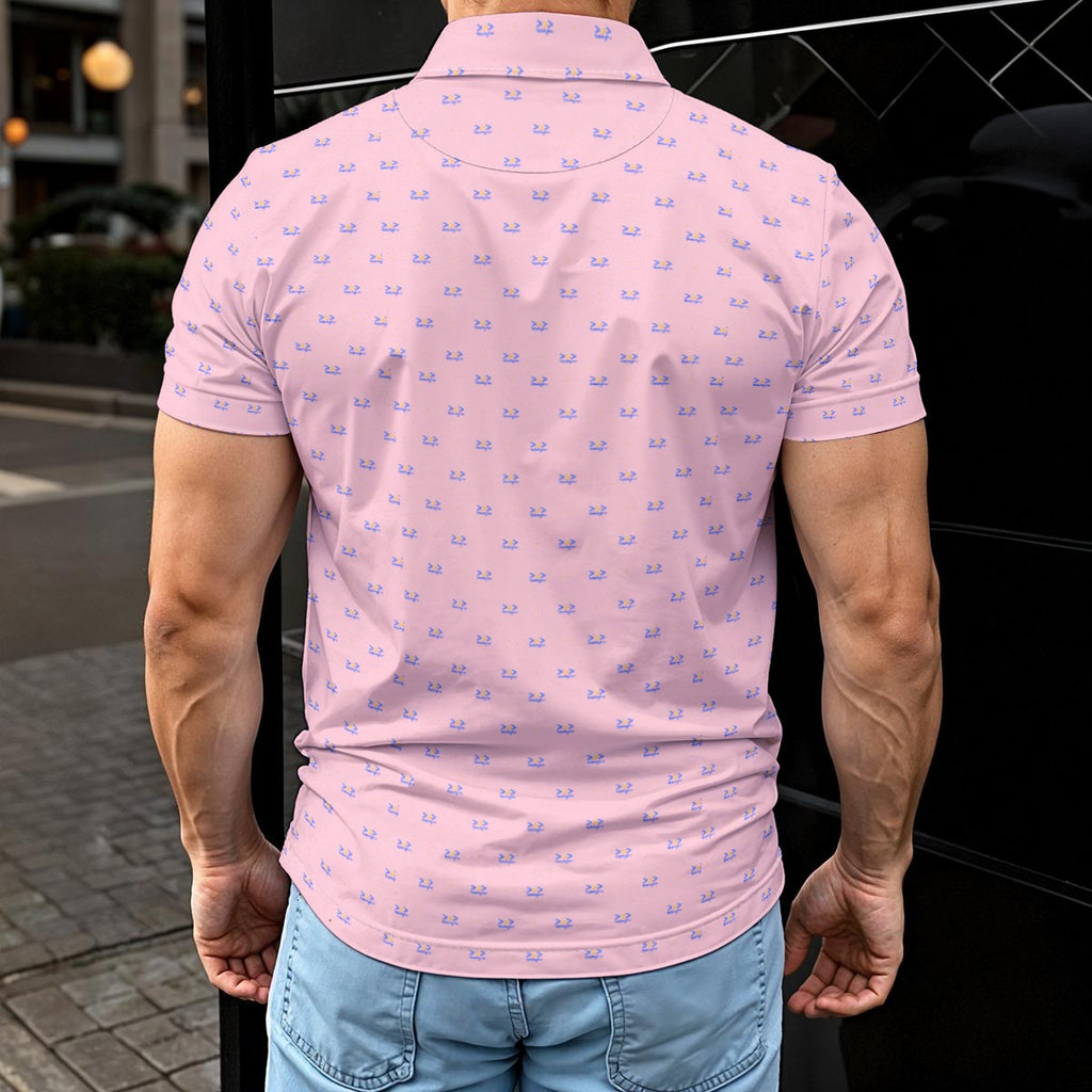 Bluffs & Bogeys Men's ~ Lucky Few Pink Men's Polo