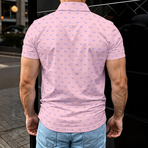 Bluffs & Bogeys Men's ~ Lucky Few Pink Men's Polo