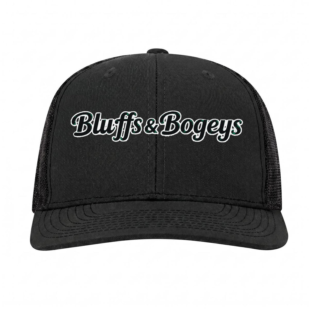 Bluffs & Bogeys Curved Mesh Cap ~ Black