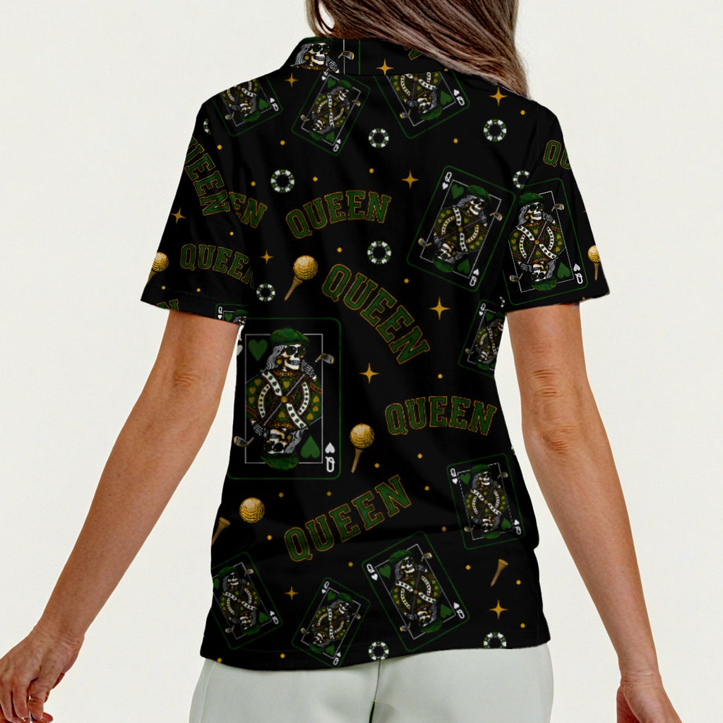 Women's Queen Zip Polo – Black / Green
