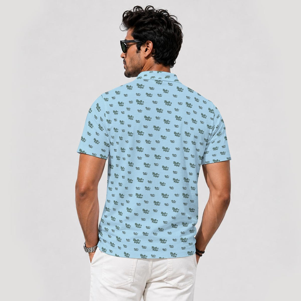 The Signature Bluffs & Bogeys Performance Polo Light Blue V4