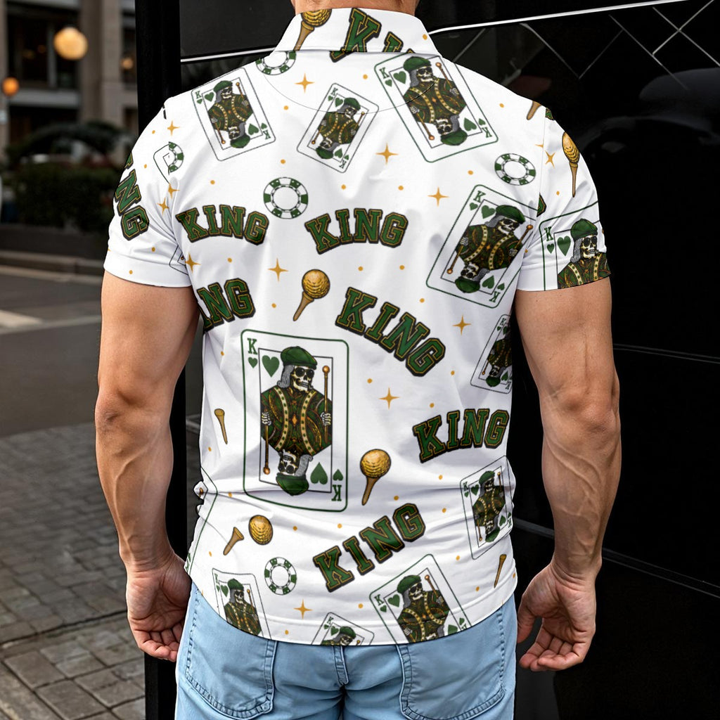 King Golf Polo – White / Green