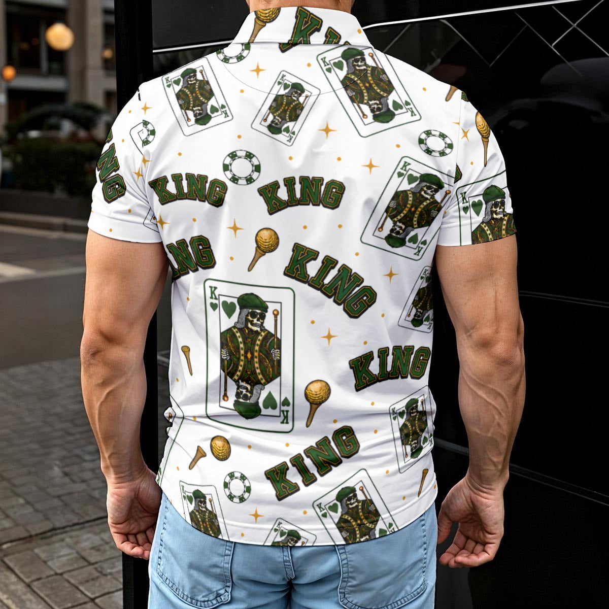 King Golf Polo – White / Green