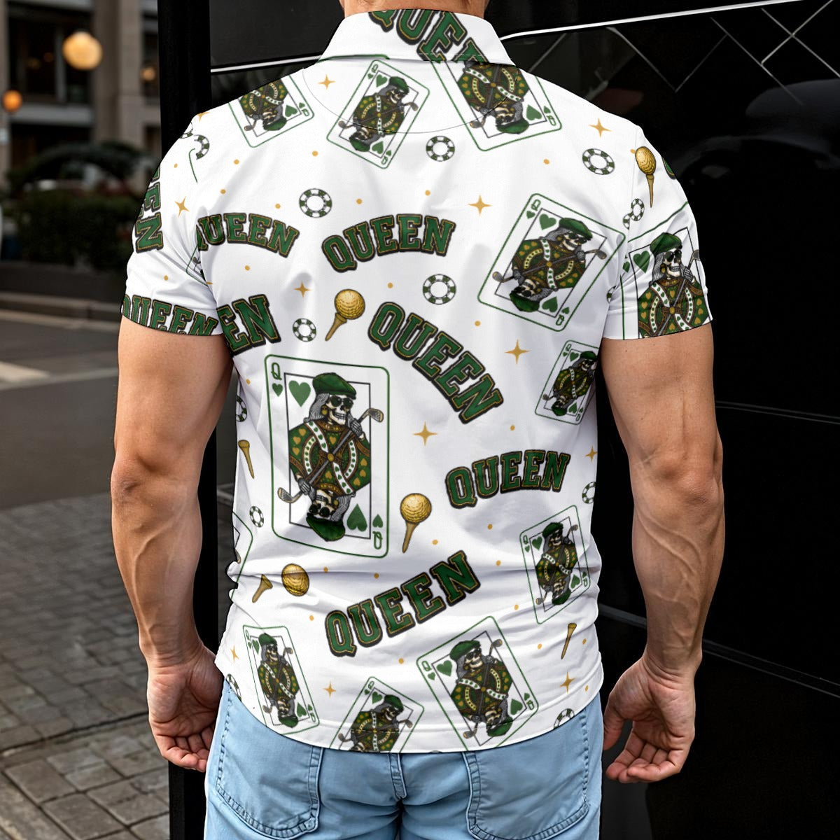 Queen Golf Polo – White / Green