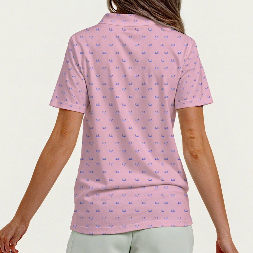 Bluffs & Bogeys Women’s ~ Lucky Few Pink Women’s Zip Polo