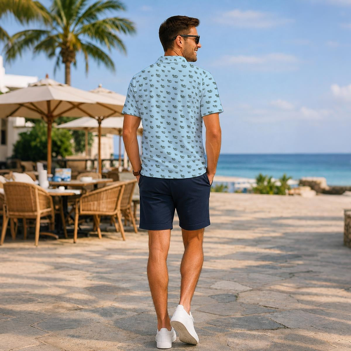 The Signature Bluffs & Bogeys Performance Polo Light Blue V4