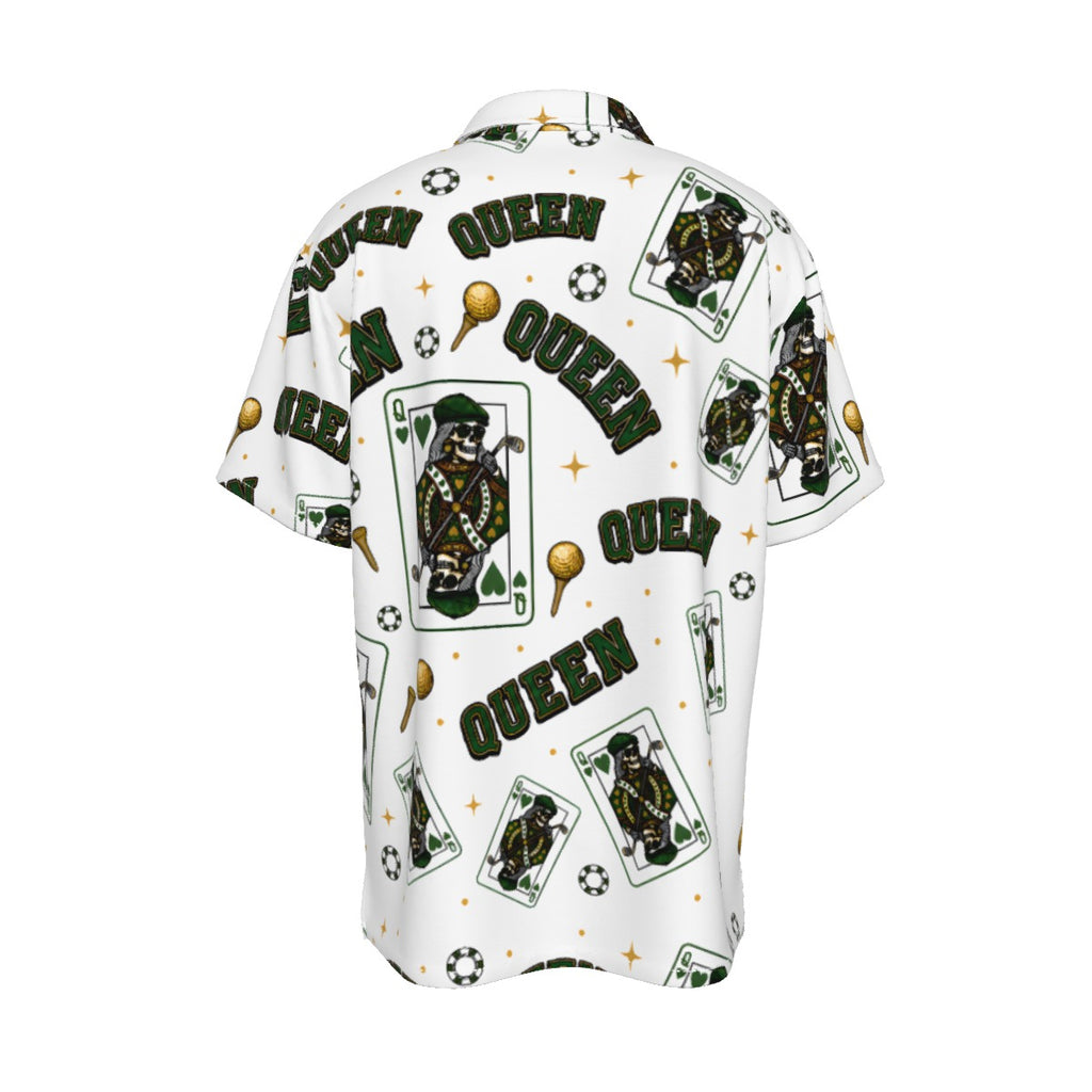 The Queen Button-Up White/Green– Bluffs & Bogeys