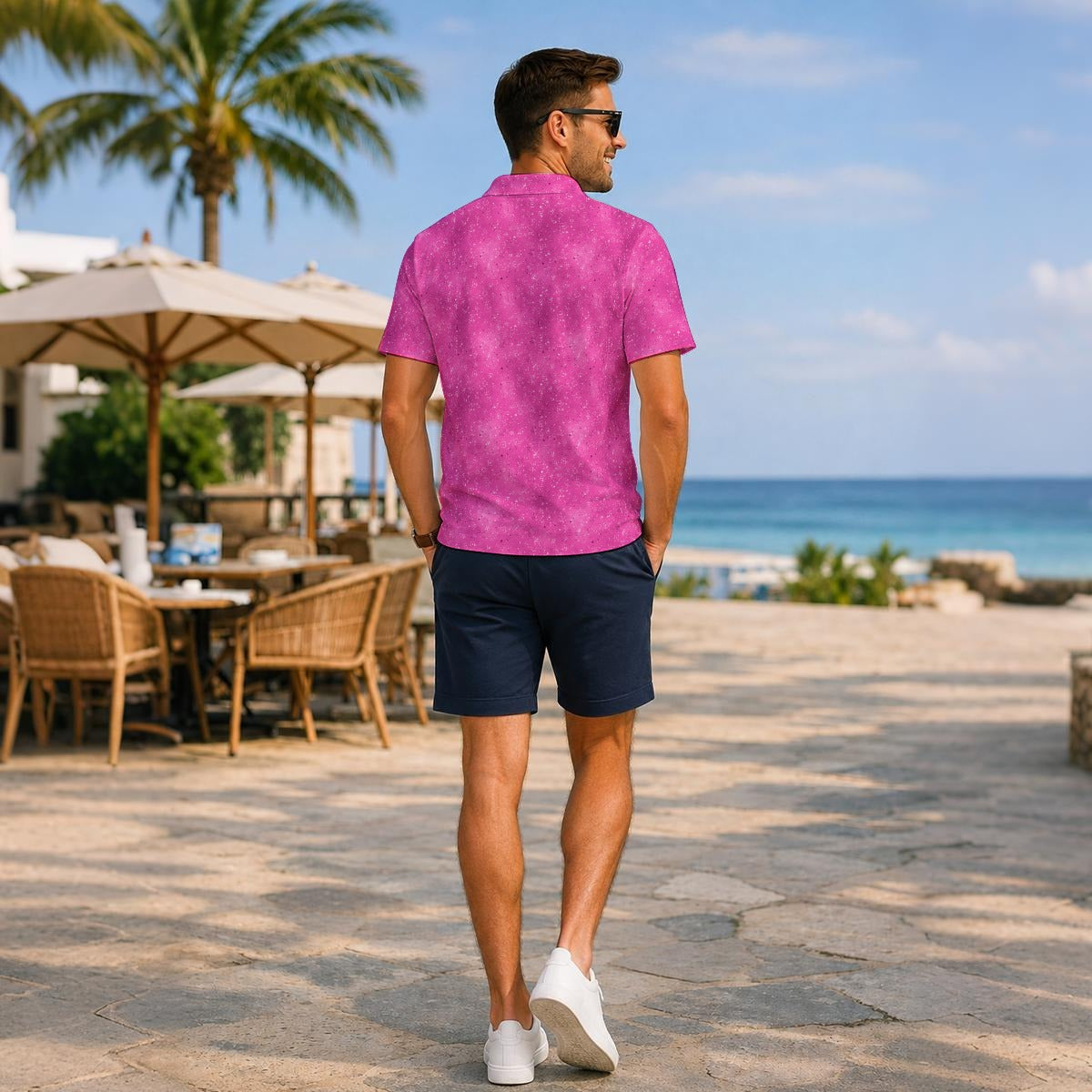 Pink Camo Performance Golf Polo V4
