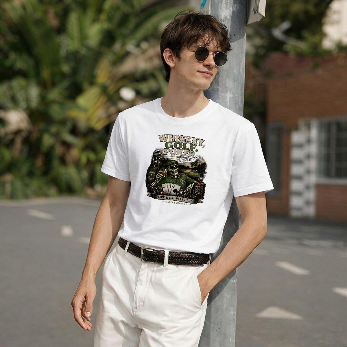 Whiskey, Golf, Poker... Not Necessarily in That Order™ T-Shirt Front