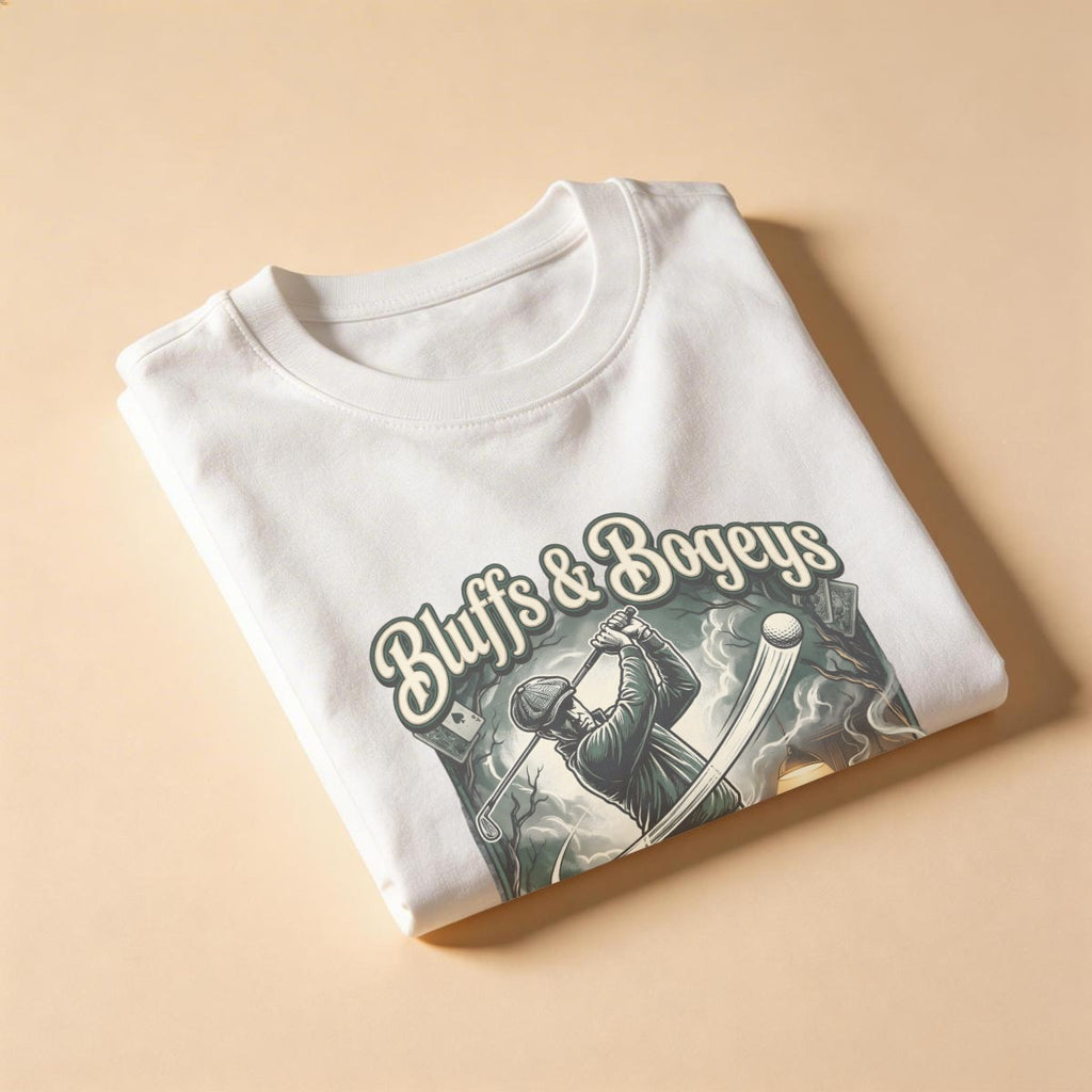 Bluffs & Bogeys “Slicing Shots, Bluffing Pots” Graphic Tee - Front