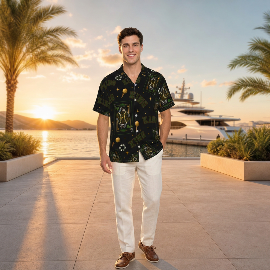 The King Button-Up Black/Green– Bluffs & Bogeys