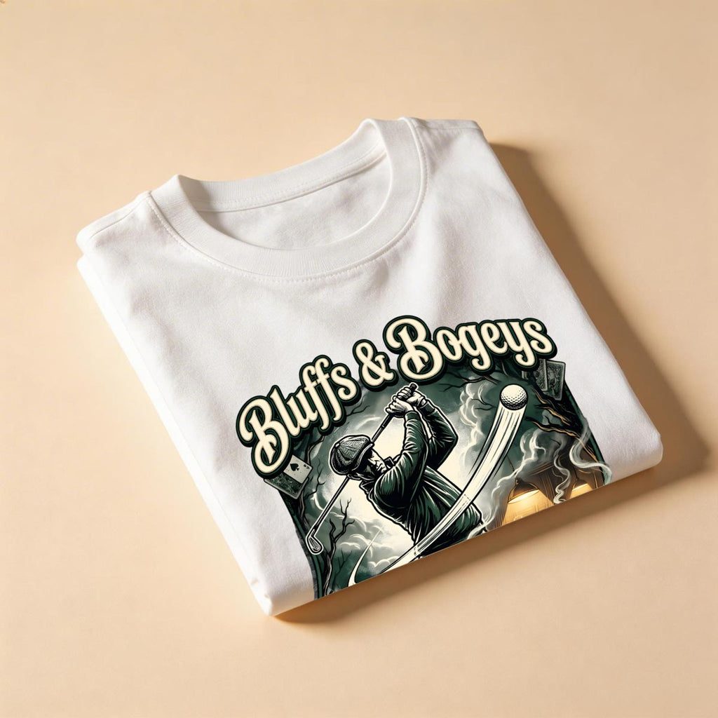 Bluffs & Bogeys “Slicing Shots, Bluffing Pots” Graphic Tee - Front